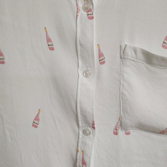 Rails Whitney Button Up Champagne Bottle Blouse In Rose - Picture 9 of 14